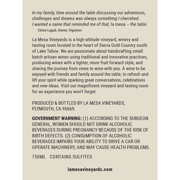 Back label