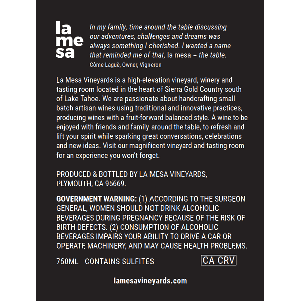 Back label