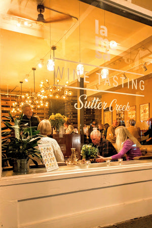 La Mesa Sutter Creek front window during Candlelight Conversation event