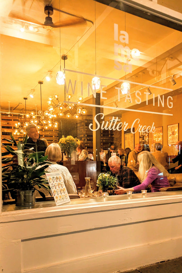 La Mesa Sutter Creek front window during Candlelight Conversation event