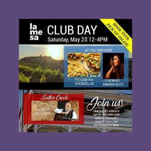 May 23 is Club Day, 12-4pm at La Mesa